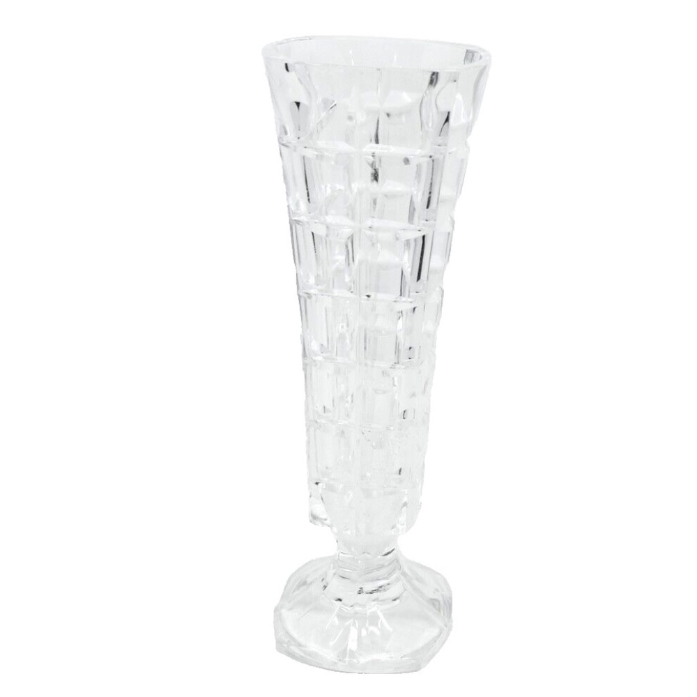VINTAGE CRISTAL D'ARQUES France Lead Crystal BUD VASE French Square Cut~8.5"